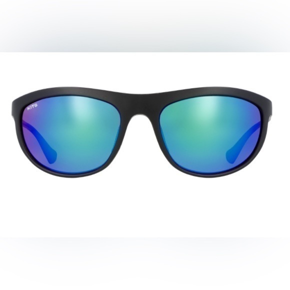Kit’s pursuit Polarized Sunglasses - OSFM black matte , blue green lens , NWOT - Picture 1 of 6